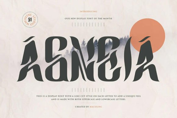 Agneia: A Display Font with a Distinctive Line Cut Style